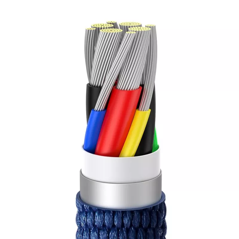 Cable Baseus USB-C a USB-C Crystal Shine 100W 1,2m azul
