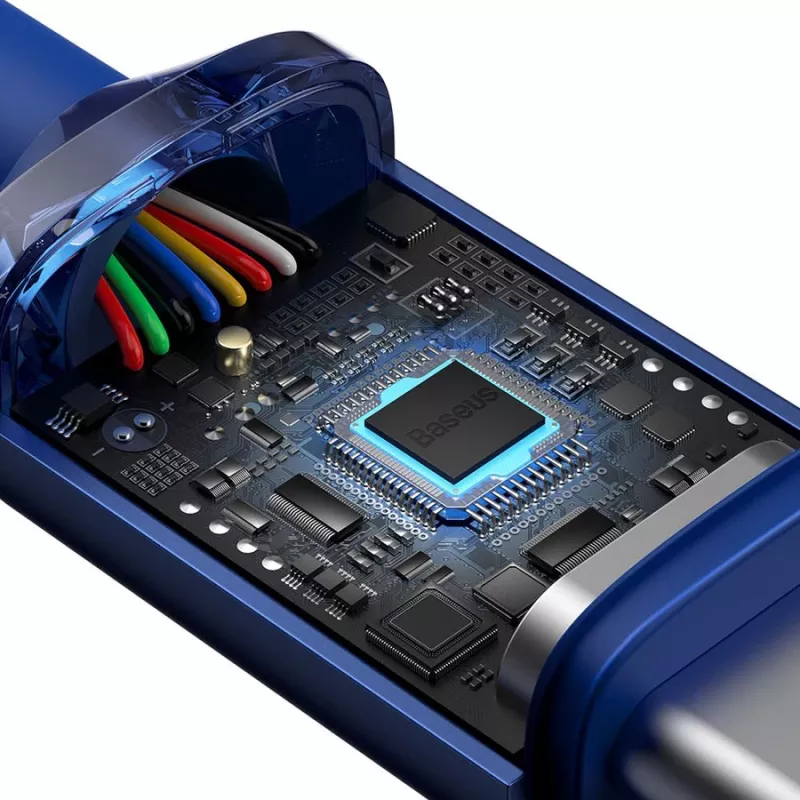 Cable Baseus USB-C a USB-C Crystal Shine 100W 1,2m azul