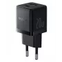 Baseus cargador de pared 20W USB-C y USB-A con PD 3.0 y QC 3.0, enchufe EU, negro