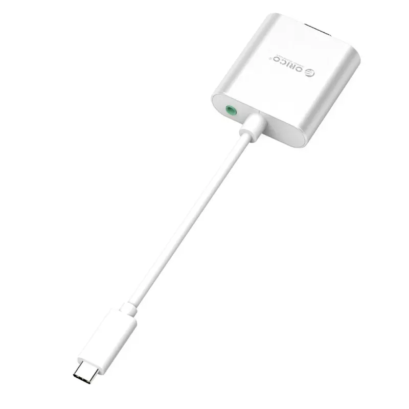 ORICO PTAV adaptador USB-C a VGA y audio de 3,5 mm, Full HD 1080p, 15 cm, plata