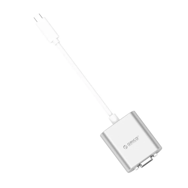 ORICO PTAV adaptador USB-C a VGA y audio de 3,5 mm, Full HD 1080p, 15 cm, plata
