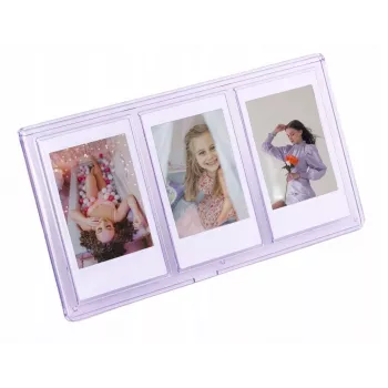 LOVEINSTANT Marco de fotos triple de pie para Instax Mini y copias Zink de 2x3 pulgadas – Lila