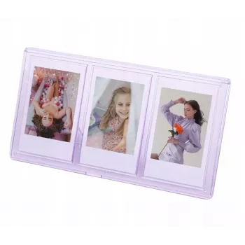 LOVEINSTANT Marco de fotos triple de pie para Instax Mini y copias Zink de 2x3 pulgadas – Lila