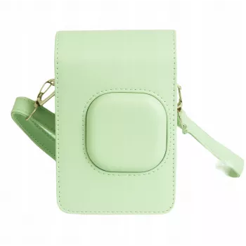 LOVEINSTANT Bolsa de piel sintética verde para Fujifilm Instax Mini LiPlay - Bolsa para cámara vintage con correa ajustable