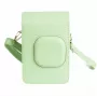 LOVEINSTANT Bolsa de piel sintética verde para Fujifilm Instax Mini LiPlay - Bolsa para cámara vintage con correa ajustable