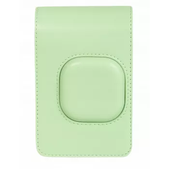 LOVEINSTANT Bolsa de piel sintética verde para Fujifilm Instax Mini LiPlay - Bolsa para cámara vintage con correa ajustable