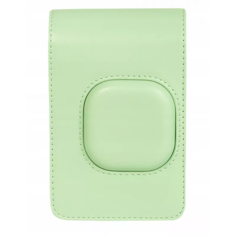 LOVEINSTANT Bolsa de piel sintética verde para Fujifilm Instax Mini LiPlay - Bolsa para cámara vintage con correa ajustable