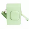 LOVEINSTANT Bolsa de piel sintética verde para Fujifilm Instax Mini LiPlay - Bolsa para cámara vintage con correa ajustable