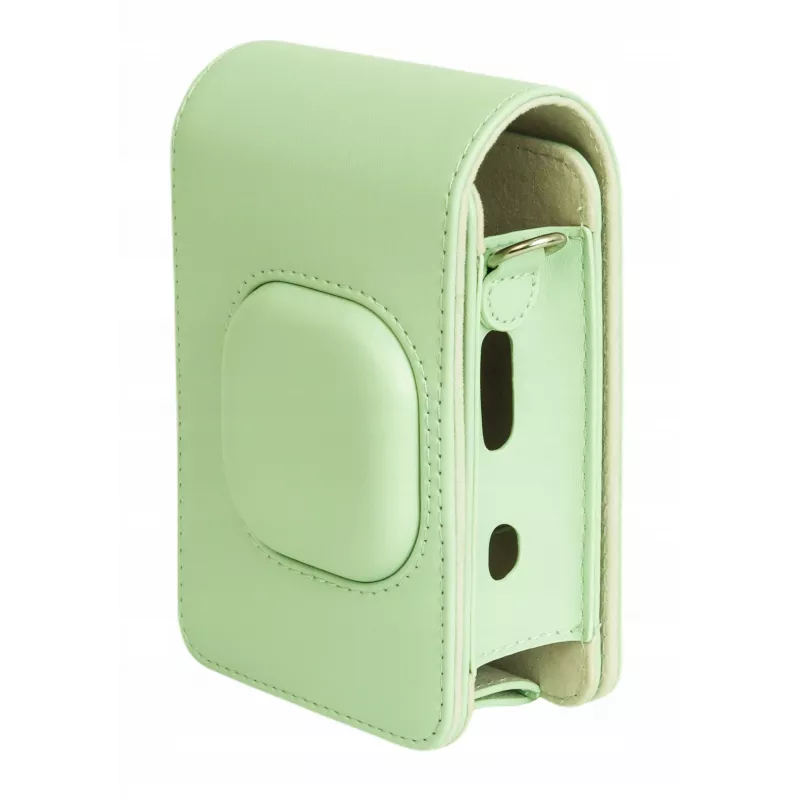 LOVEINSTANT Bolsa de piel sintética verde para Fujifilm Instax Mini LiPlay - Bolsa para cámara vintage con correa ajustable