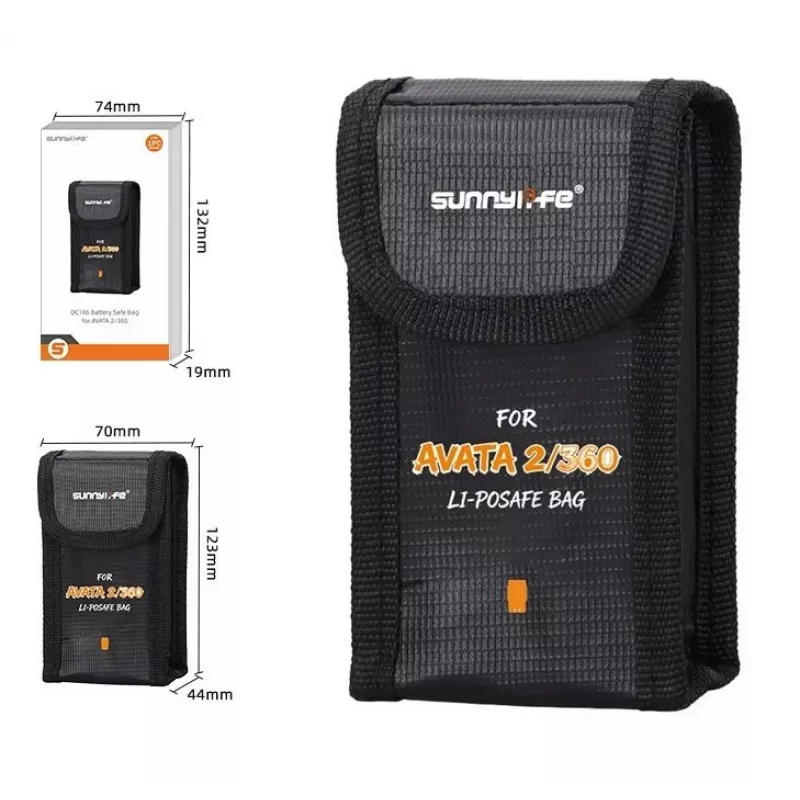 SUNNYLIFE Bolsa de seguridad ignífuga para baterías para DJI Avata 2 / Avata 360 / AT3-DC186-1