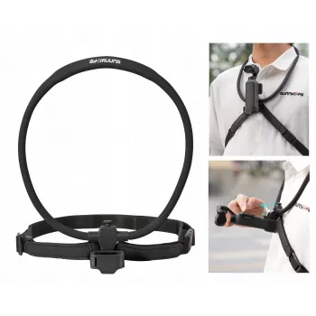 SUNNYLIFE Soporte de cuello flexible para DJI Osmo Pocket 3/4, cámaras de acción POV, Negro