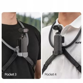 SUNNYLIFE Soporte de cuello flexible para DJI Osmo Pocket 3/4, cámaras de acción POV, Negro
