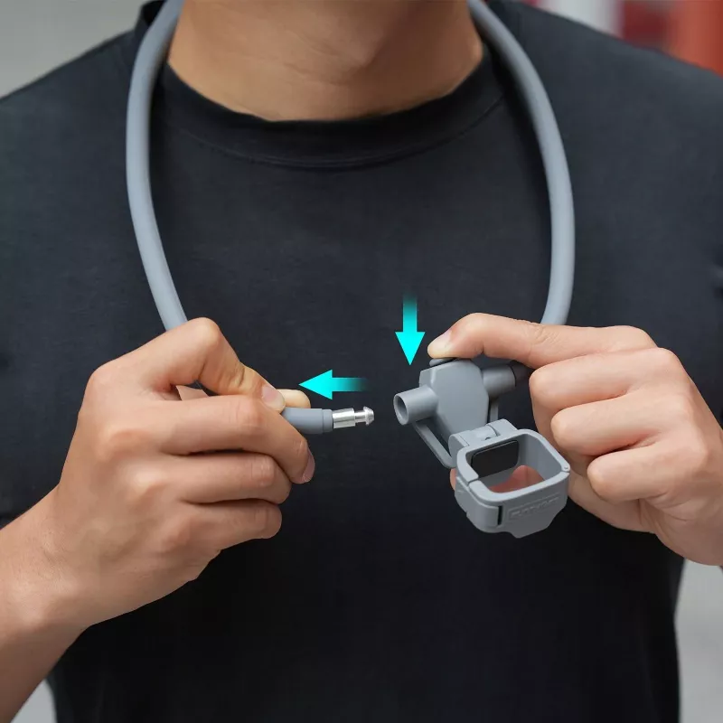 SUNNYLIFE Soporte de cuello flexible para DJI Osmo Pocket 3/4, cámaras de acción POV, Negro