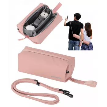 SUNNYLIFE Organizador de transporte rígido para DJI Osmo Pocket 3, Insta360 X5 y Go 3s – Rosa