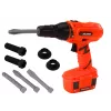 LEAN TOYS Taladro atornillador de batería DIY naranja con brocas y tornillos