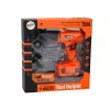 LEAN TOYS Taladro atornillador de batería DIY naranja con brocas y tornillos