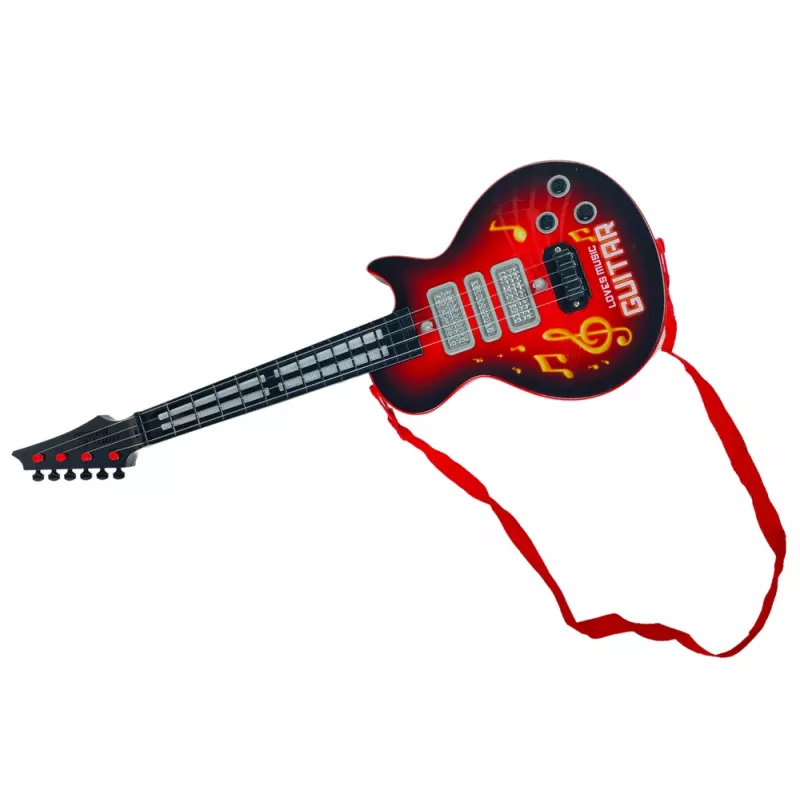 LEAN TOYS Guitarra eléctrica Star Strings con diodos de colores roja