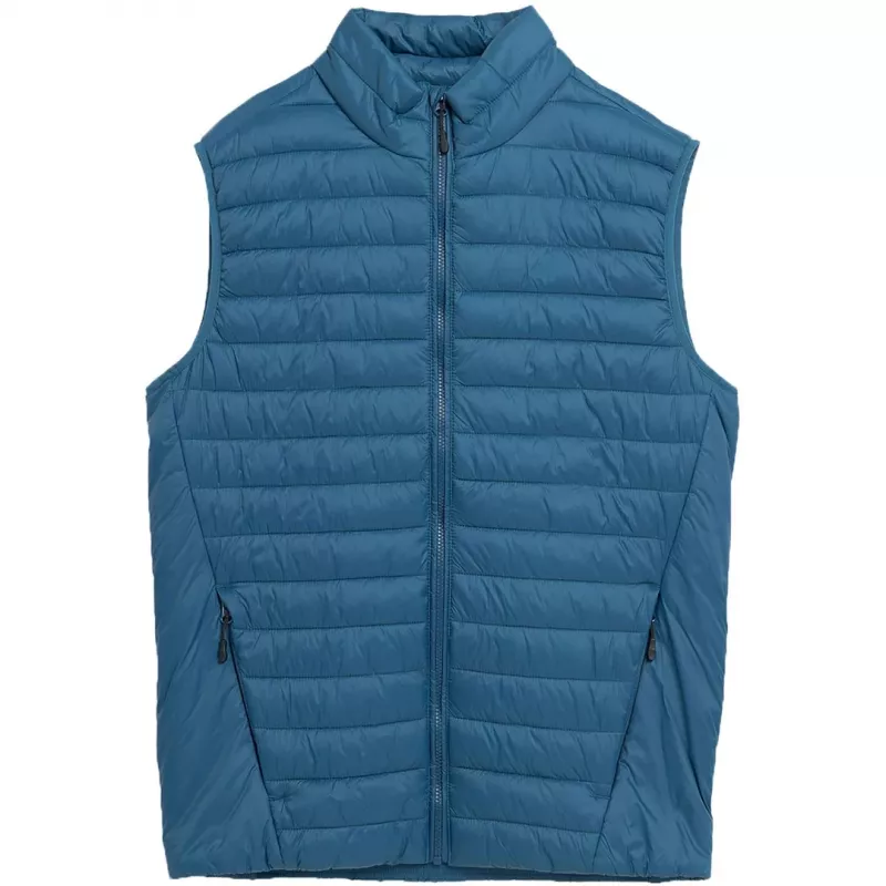 Chaleco vaquero para hombre 4F M062 - sin mangas con botones, corte regular, XL