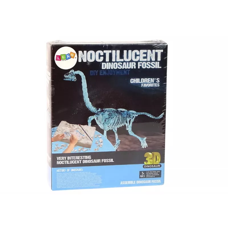 LEAN TOYS Set de excavación arqueológica esqueleto de dinosaurio 3D Brachiosaurus holograma
