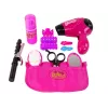 LEAN TOYS Set de peluquería de belleza secador de pelo rizador rosa set de juego de 15 piezas para niños a partir de 3 años
