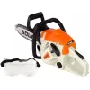 LEAN TOYS Motosierra con cadena móvil + gafas de protección, aspecto y sonidos realistas
