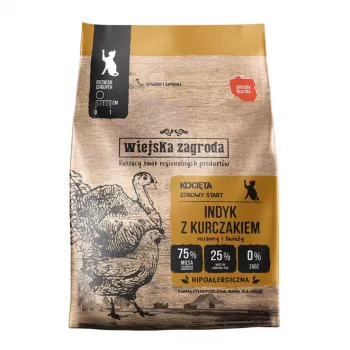 Wiejska Zagroda Pienso seco para gatos pavo y pollo gatitos 400g