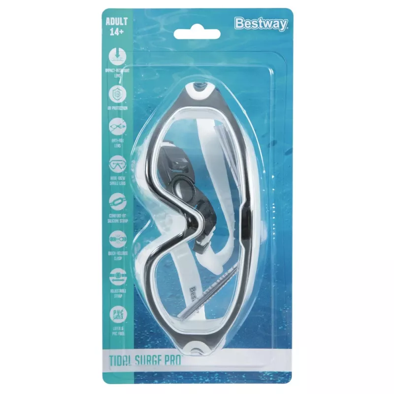Bestway 21194 Gafas de natación ajustables negro y blanco