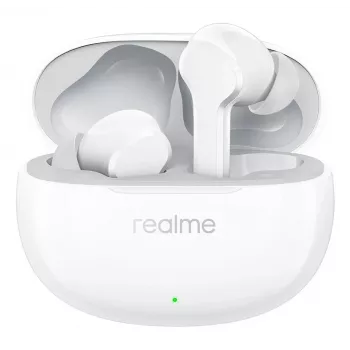 realme Buds T110 Auriculares True Wireless con 38h de batería, AI ENC, IPX5, Bluetooth 5.4, drivers de graves de 10mm, carga rápida USB-C, modo de baja latencia, Smart Touch, blanco