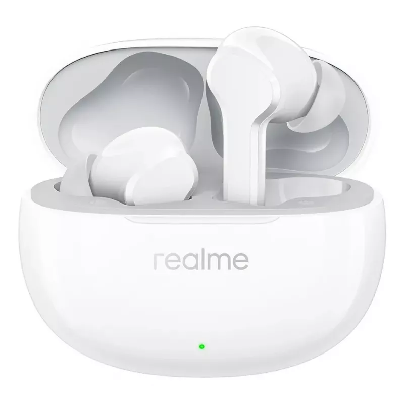realme Buds T110 Auriculares True Wireless con 38h de batería, AI ENC, IPX5, Bluetooth 5.4, drivers de graves de 10mm, carga rápida USB-C, modo de baja latencia, Smart Touch, blanco