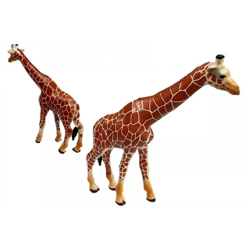 LEAN TOYS Figuras de jirafas juguete educativo familia 3 piezas + fondo de África