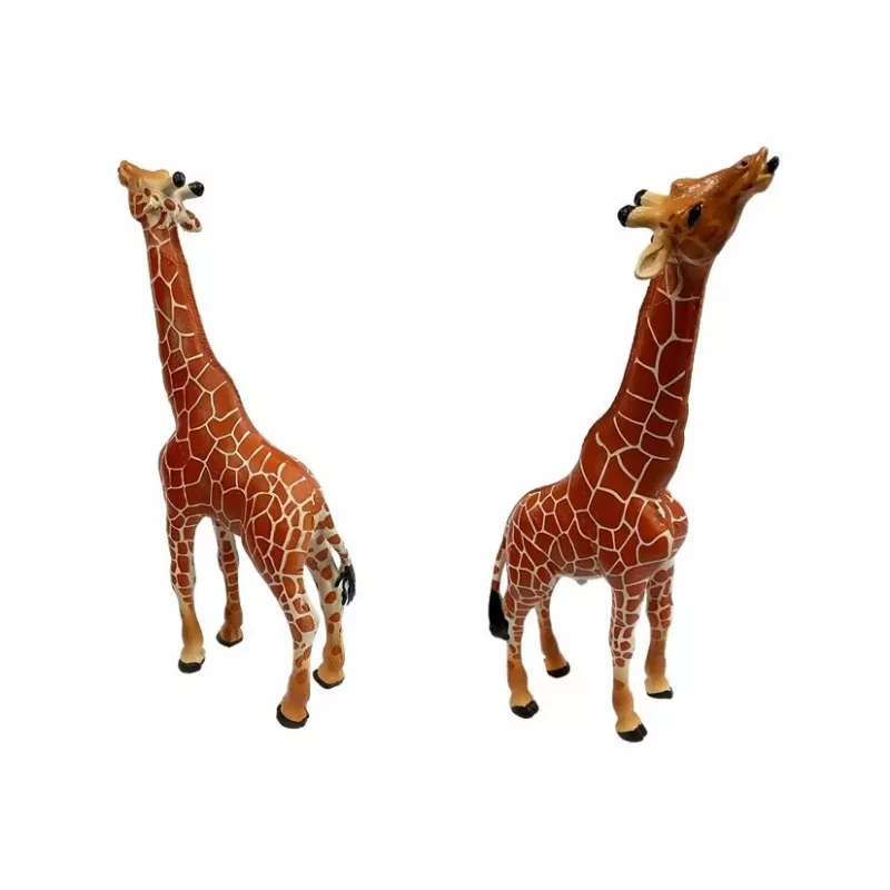 LEAN TOYS Figuras de jirafas juguete educativo familia 3 piezas + fondo de África