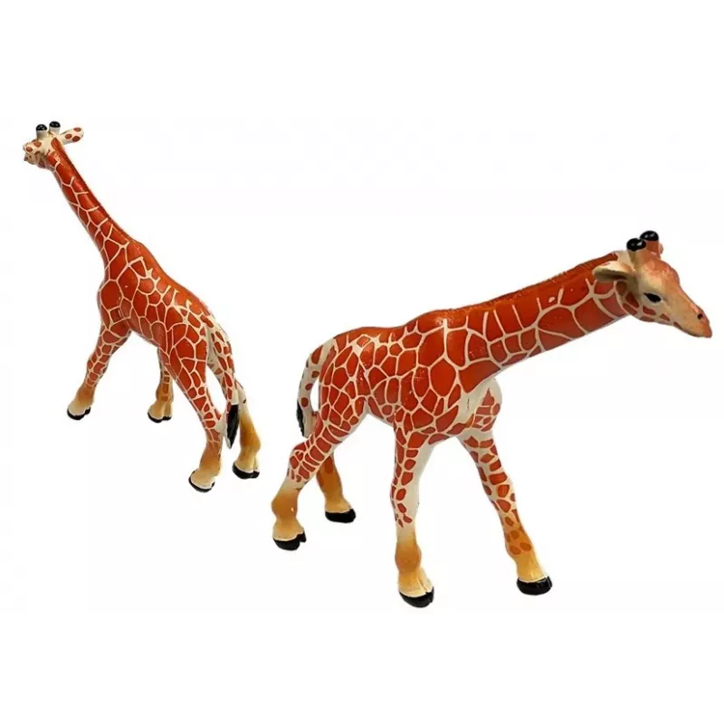 LEAN TOYS Figuras de jirafas juguete educativo familia 3 piezas + fondo de África