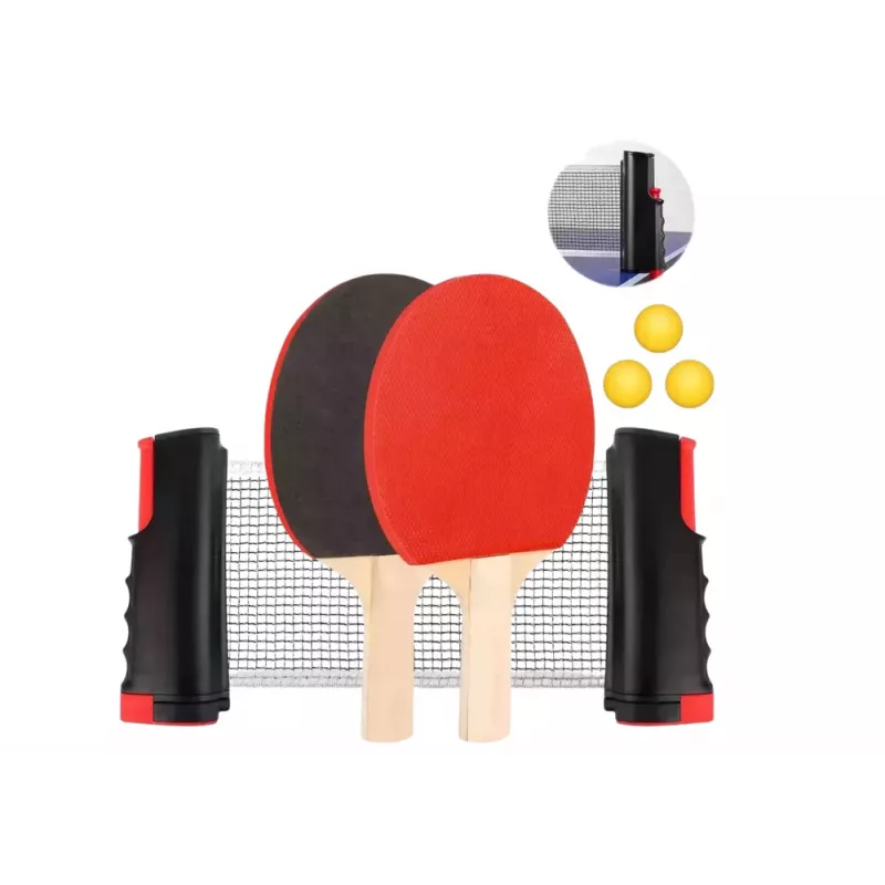 LEAN TOYS Set de tenis de mesa con red, 2 palas y 3 pelotas