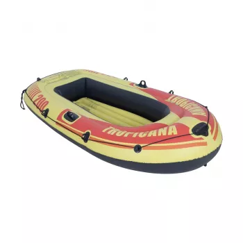 SUNCLUB Tropicana 200 Embarcación neumática – bote neumático para 1 persona con suelo inflable, azul/amarillo, PVC
