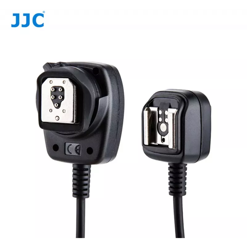 JJC FC-E3 cable de sincronización TTL de flash fuera de cámara para Canon EOS, cable espiral de 1,3 m, paso E-TTL II