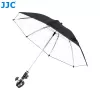 JJC Paraguas para cámara con soporte Super-Clamp, apertura de mordaza de 63 mm, rosca de 1/4 inch y 3/8 inch, Negro