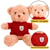 LEAN TOYS Peluche mascota de peluche osito jersey rojo beige 40 cm
