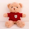 LEAN TOYS Peluche mascota de peluche osito jersey rojo beige 40 cm