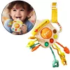 LEAN TOYS Juguete sensorial mordedor sonajero para niños pequeños biberón 3 en 1
