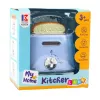 LEAN TOYS Tostadora de cocina infantil con pan emergente, juguete de madera azul