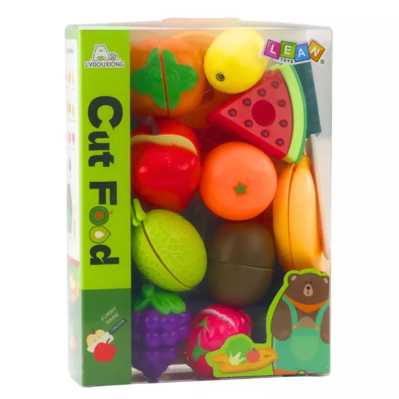 LEAN TOYS Set de corte de frutas con tabla y cuchillo, accesorio educativo para niños