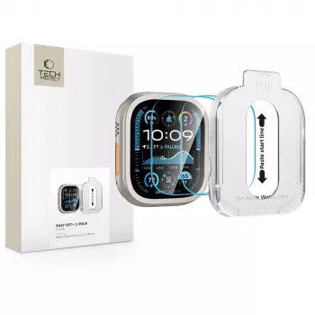 Tech-Protect Easy Set+ Protector de pantalla para Apple Watch Ultra 1/2/3 (49 mm), pack de 2