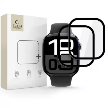 Tech-Protect Glass Flex+ Protector de pantalla para Apple Watch 10/11 (46 mm) pack de 2 Negro