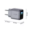 TECH-PROTECT POWERVISION NC45W-GAN Cargador de pared de 1 puerto PD 45 W Gris oscuro