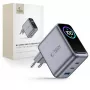 TECH-PROTECT PowerVision NC100W GaN Cargador de pared de 100 W y 3 puertos USB-C PD y USB-A QC3.0 - Gris oscuro