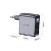 TECH-PROTECT PowerVision NC100W GaN Cargador de pared de 100 W y 3 puertos USB-C PD y USB-A QC3.0 - Gris oscuro