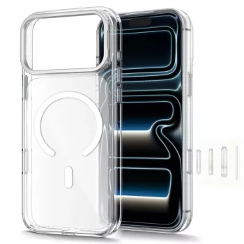 TECH-PROTECT MAGSTAND Funda transparente MagSafe para iPhone 17 Pro / 18 Pro con soporte plegable