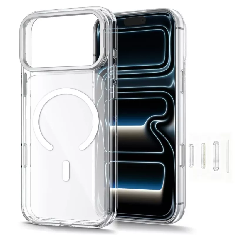 TECH-PROTECT MAGSTAND Funda transparente MagSafe para iPhone 17 Pro / 18 Pro con soporte plegable