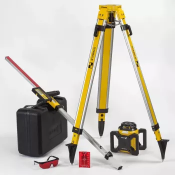 STABILA LAR 160 Set de láser rotativo de 5 piezas con receptor, trípode, mira niveladora y maletín