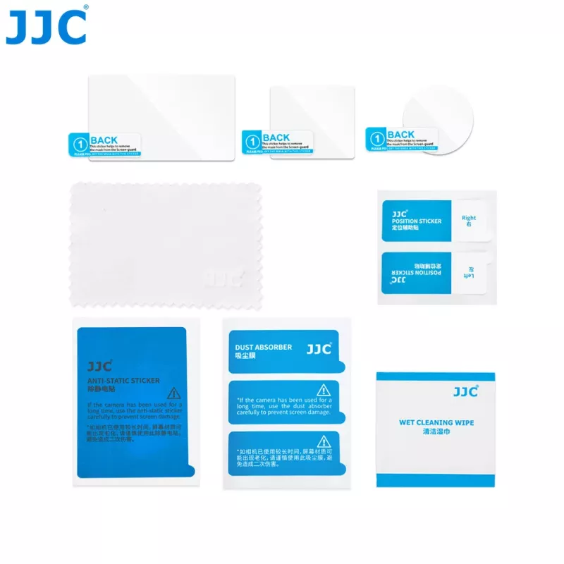 JJC Set de cristal templado para pantalla y lente para DJI Osmo Action 6 (pack de 3)